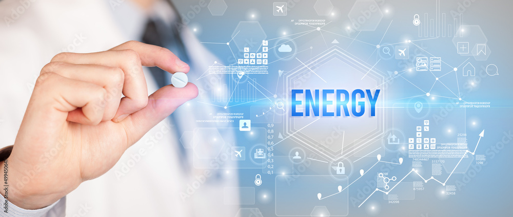 Doctor giving a pill concept