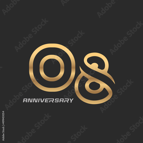 8 years anniversary celebration logotype with modern number