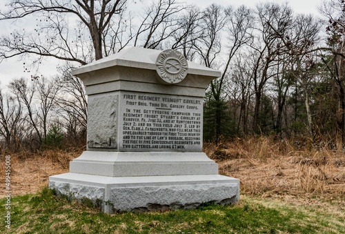 1st Regiment Vermont Cavalry Monument, Gettysburg National Military Park, Pennsylvania, USA photo