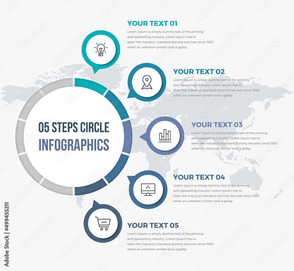 Simple Circle Infographics (05 Steps) Simple Circle Infographics (05 Steps)