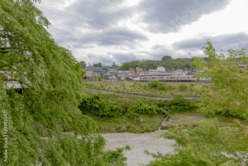 Tenryukyo (Tenryu Gorge)  and railway station photo