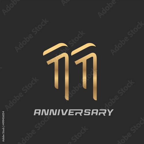 11 years anniversary celebration logotype with elegant modern number