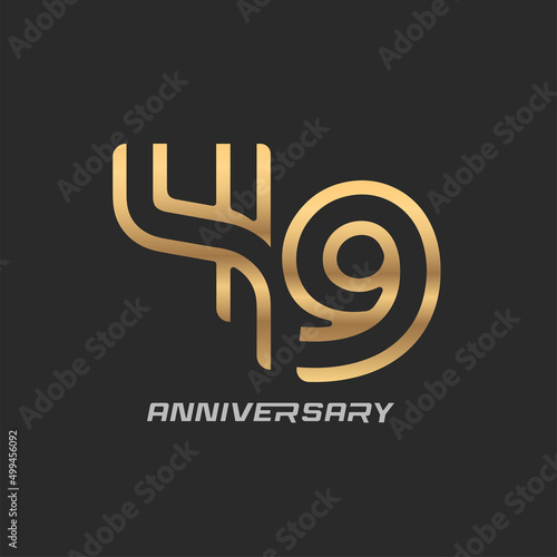 49 years anniversary celebration logotype with elegant modern number photo