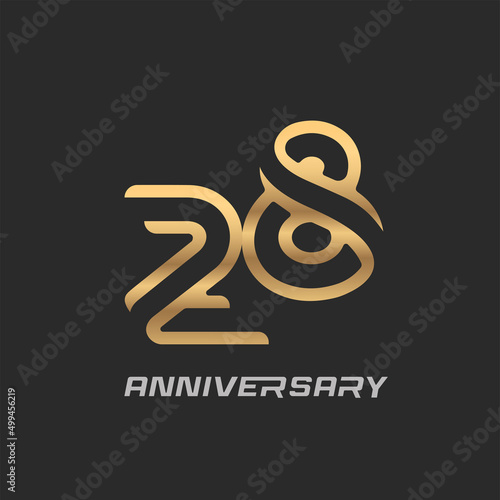 28 years anniversary celebration logotype with elegant modern number photo
