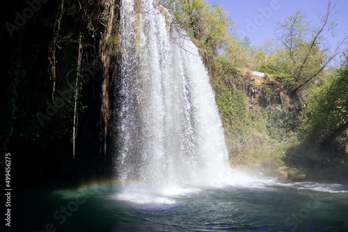 Big nature waterfall with splash