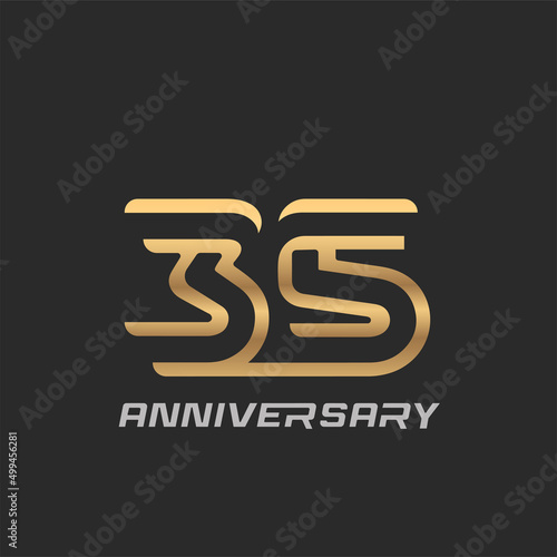 35 years anniversary celebration logotype with elegant modern number