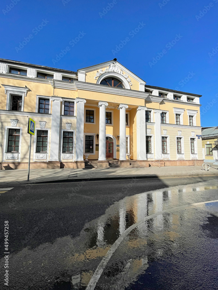 Moscow, Russia, March, 21, 2022. Uspensky Lane in Moscow. The former mansion of General and prominent public figure N. N. Muravyov