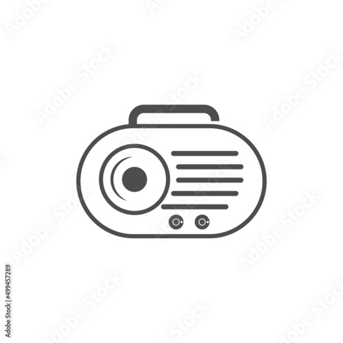 Radio icon flat design illustration template