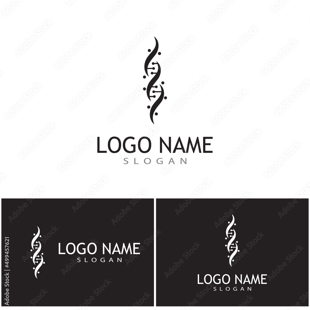 Obraz premium DNA gene Logo Template vector symbol illustration