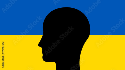 Flag of Ukraine vector design. Pease for Ukraine