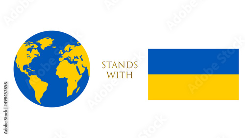 Flag of Ukraine vector design. Pease for Ukraine