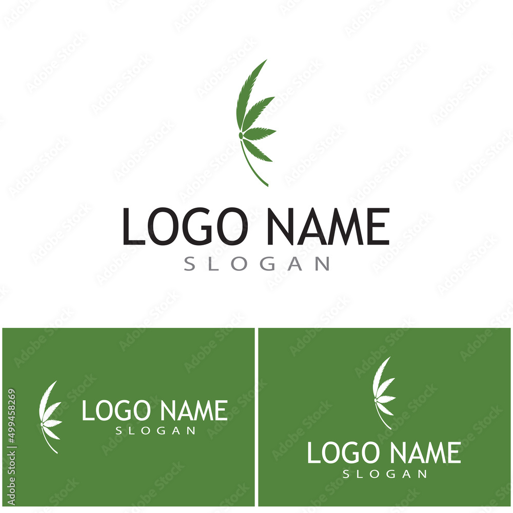 Obraz premium Canabis Logo Template vector symbol nature