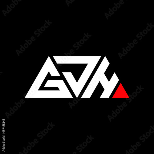 GJH triangle letter logo design with triangle shape. GJH triangle logo design monogram. GJH triangle vector logo template with red color. GJH triangular logo Simple, Elegant, and Luxurious Logo... photo