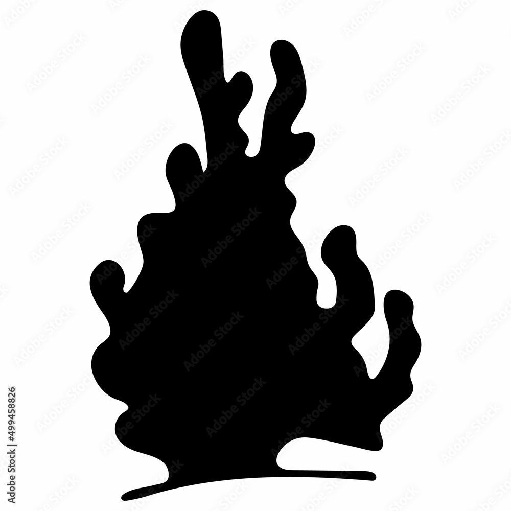 Coral Silhouette Illustration Isolated on White Background. Vector Underwater Black Coral Illustration. Coral Silhouette Illustration Isolated on White Background. Vector Underwater Black Coral Illustration.
