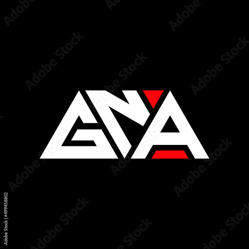 GNA triangle letter logo design with triangle shape. GNA triangle logo design monogram. GNA triangle vector logo template with red color. GNA triangular logo Simple, Elegant, and Luxurious Logo... photo