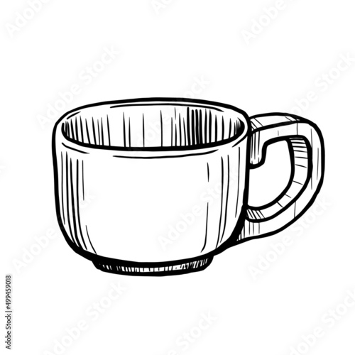 Empty cup vector illustration isolated on white background