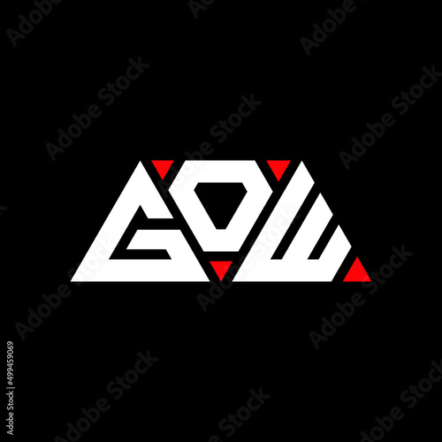 GOW triangle letter logo design with triangle shape. GOW triangle logo design monogram. GOW triangle vector logo template with red color. GOW triangular logo Simple, Elegant, and Luxurious Logo... photo