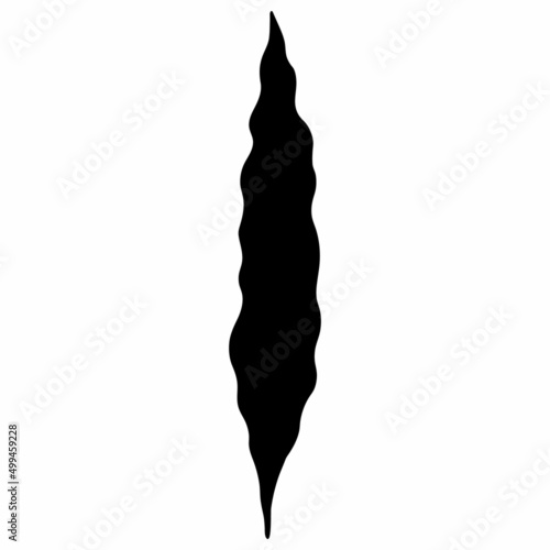 Seaweed Silhouette Illustration Isolated on White Background. Vector Black Algae Illustration.
