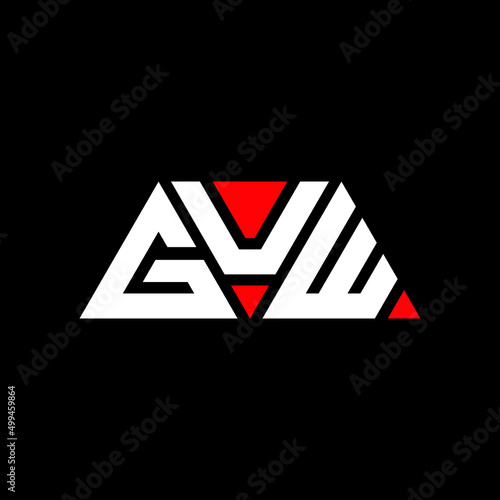 Fototapeta Naklejka Na Ścianę i Meble -  GUW triangle letter logo design with triangle shape. GUW triangle logo design monogram. GUW triangle vector logo template with red color. GUW triangular logo Simple, Elegant, and Luxurious Logo...