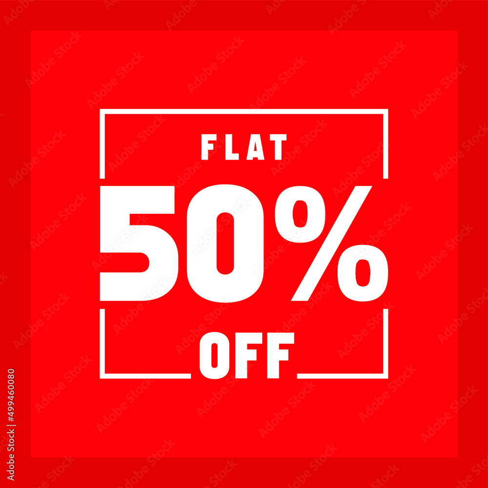 Flat 50% off vector design Flat 50% off vector design