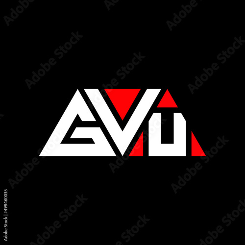 Fototapeta Naklejka Na Ścianę i Meble -  GVU triangle letter logo design with triangle shape. GVU triangle logo design monogram. GVU triangle vector logo template with red color. GVU triangular logo Simple, Elegant, and Luxurious Logo...