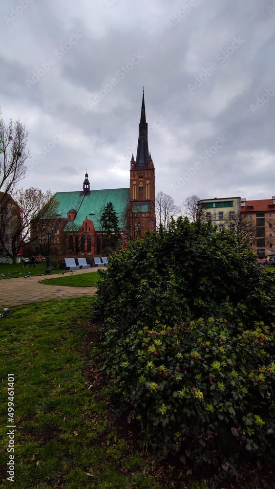 Fototapeta premium Old city Poland architecture. Old architecture cathedral.