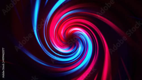 Gradient of rainbow colors are cyclically shifting, seamless loop. Motion. Beautiful abstract background with twisting light neon stripes. © Media Whale Stock