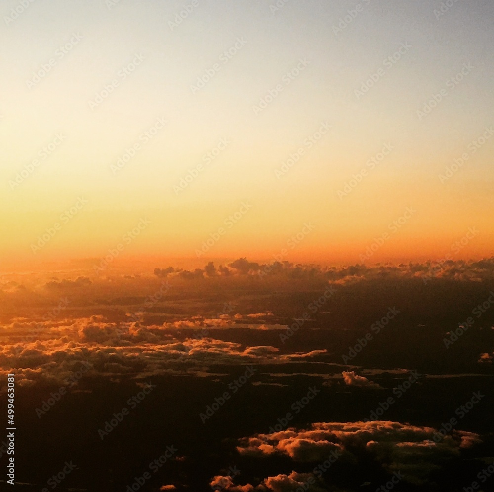 Swedish landscape from the air at sunset