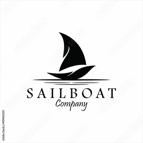 creative Sailboat logo design Vector template