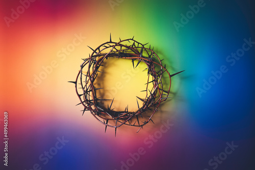 Wallpaper Mural Crown of Thorns in a multicolor background