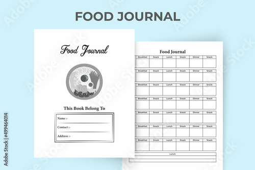 Weekly Food planner KDP interior. Food habit tracker and weekly food routine notebook template. KDP interior journal. Food scheduling and information tracker interior. Diet information checker.