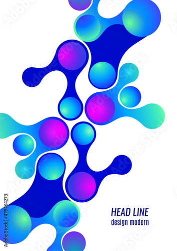 Colored gradient bubbles and rounded geometric shapes, fluid on white. Geometric minimal abstract background for wallpaper, banner, background, landing page. Vector