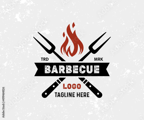 BBQ Vector Logo Design Template. Creative Grill, Barbeque, Barbecue, BBQ Logo.