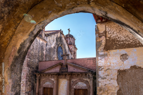 Old Church court yard in Patzcuaro, Mexico 