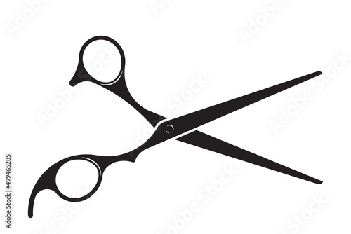 Hairdress barber scissors, professional salon tools. Hairdressing design element.