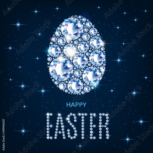 Easter egg made of precious diamonds vector