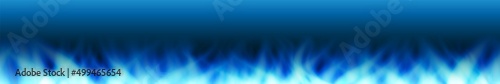 Horizontal blue gas flame continuous vector