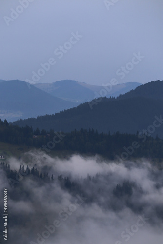 Landscape in the Carpathians in Western Ukraine  near the Dzembronya village