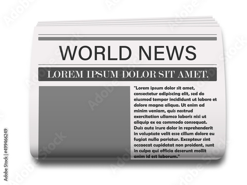 Realistic newspaper. Newspaper template. Daily press empty paper. Journal vector mockup. Vector illustration.