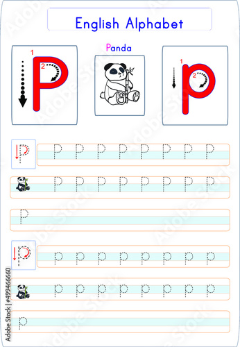 There are different worksheets where all the letters of the alphabet are given. The student will see and write how the letter is written. A visual about the letter is also presented.