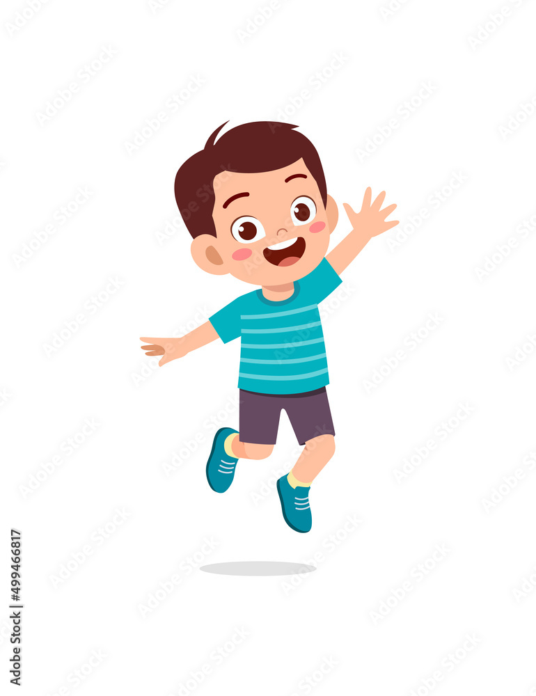 cute little kid jump and feel happy cute little kid jump and feel happy