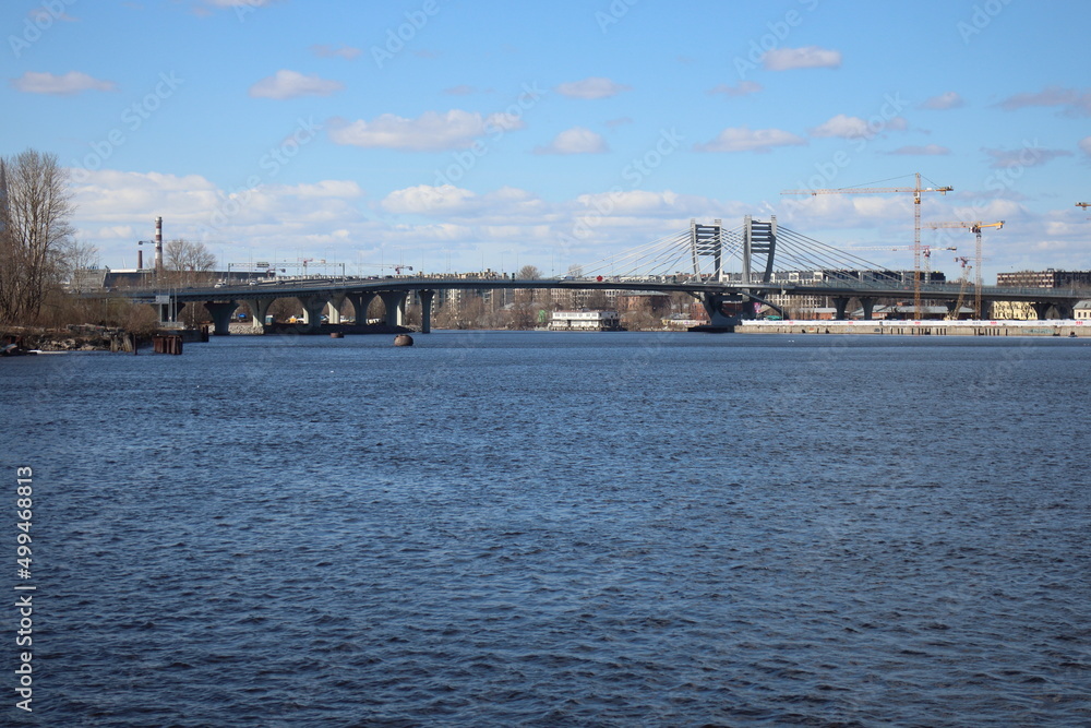 Drawbridge on a large river on a sunny day Drawbridge on a large river on a sunny day