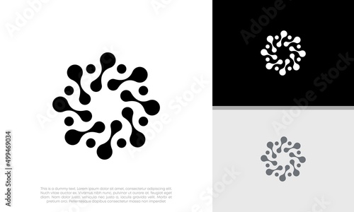 Innovative high tech logo template. Template label for blockchain technology.