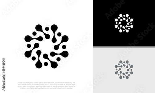 Innovative high tech logo template. Template label for blockchain technology.