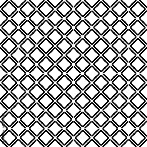 Seamless pattern with striped black white diagonal lines. Rhomboid scales. Optical illusion effect. Geometric tile in op art. Vector illusive background. Futuristic vibrant design.Graphic modern.