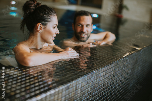 Young couple relaxing in a ...