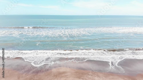 Waves on the beach. Olas en la playa. Playa. Arena. Mar. Oceano. Ocean. Drone. 4k.