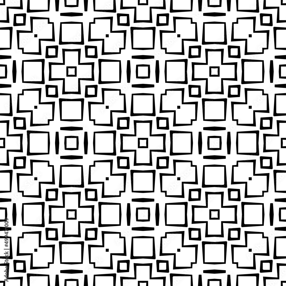 Vector seamless pattern, thin mesh, black & white.Simple stylish abstract geometric background. Monochrome striped texture. Black & white. Design for decor, prints, textile.Design element for prints.
