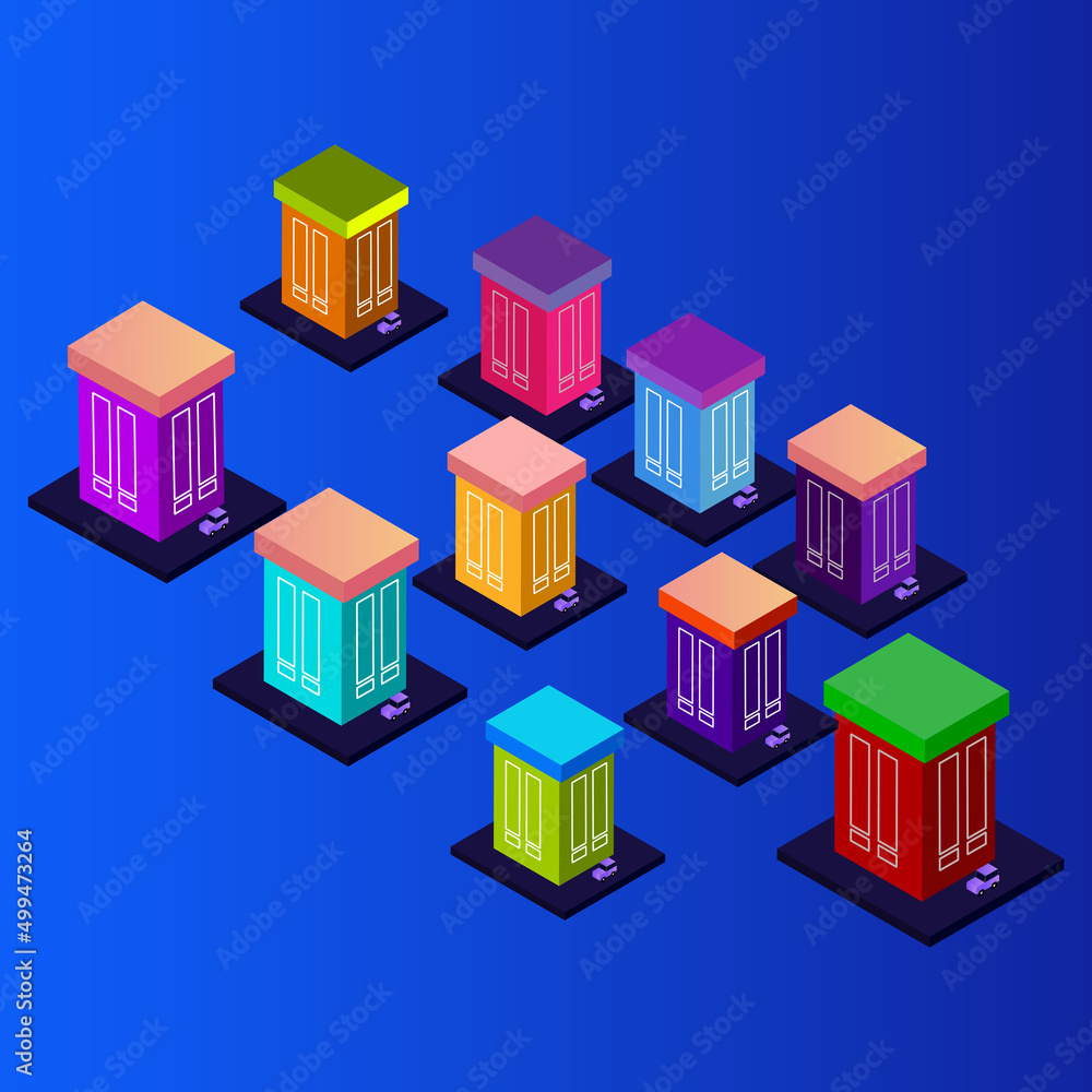 Isometric Modern Flat Buildings Vector illustration. Vector isometric futuristic new city
Isometric Modern Flat Buildings Vector illustration. Vector isometric futuristic new city