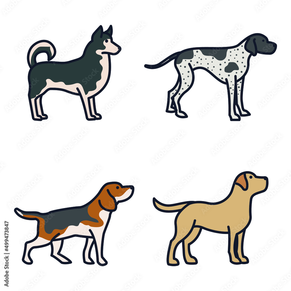 Dogs set icon symbol template for graphic and web design collection logo vector illustration Dogs set icon symbol template for graphic and web design collection logo vector illustration